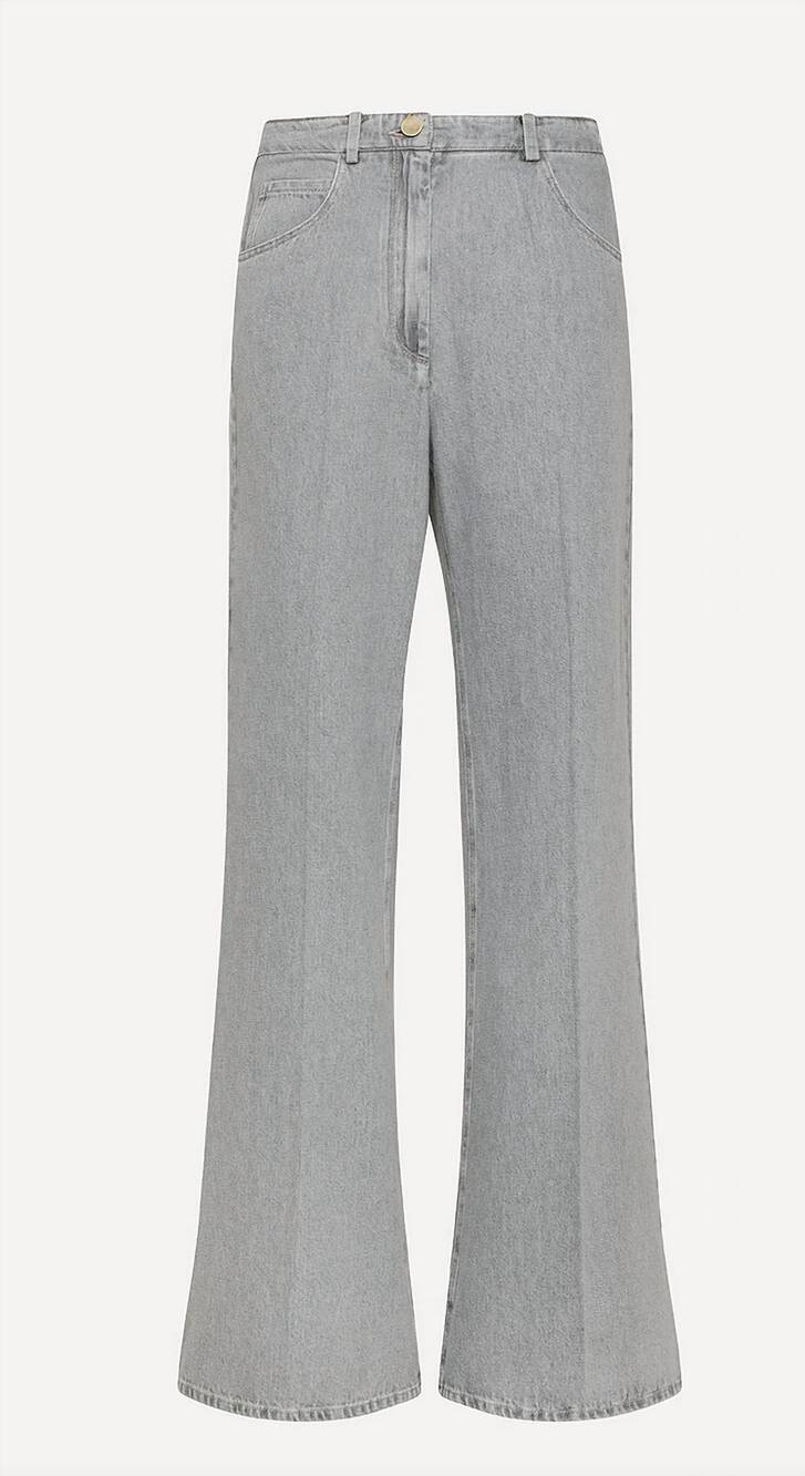 NEW FORTE FORTE women's denim regular waist pants in stone
